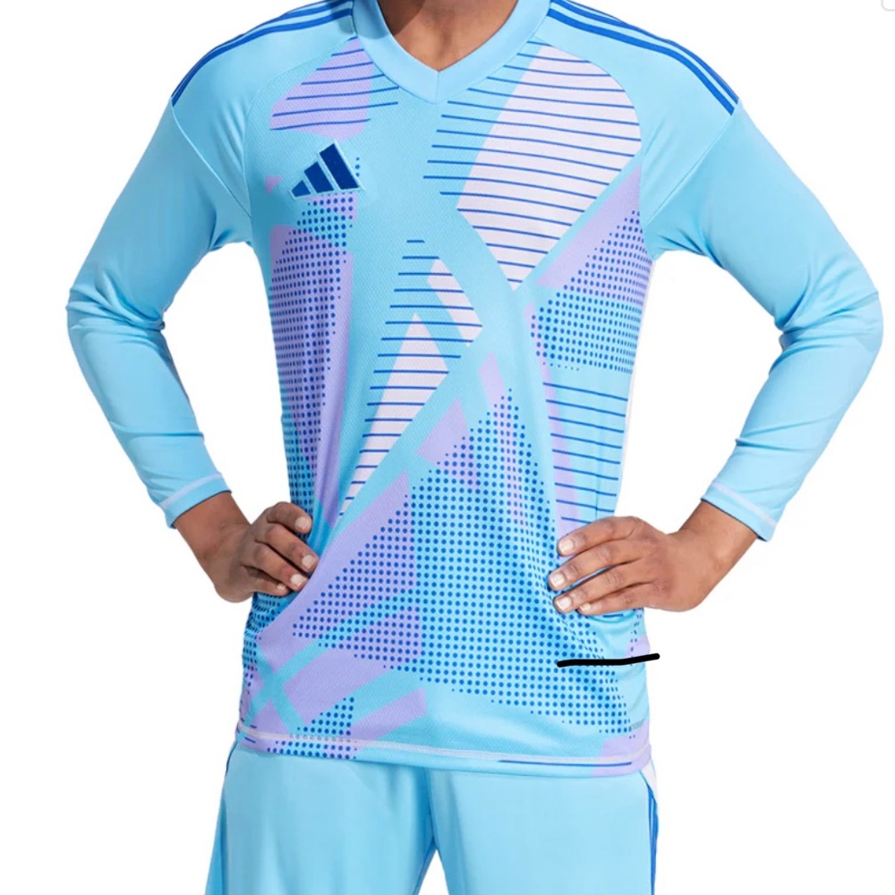 New Adidas Tiro 24 Goalkeeper Long Sleeve Blue Jersey Men's Size S IN0410